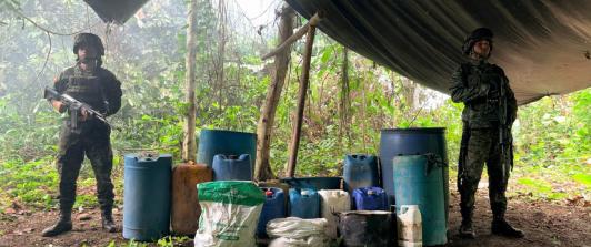 Colombia desarticula 827 de laboratorios de coca en frontera con Ecuador
