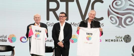 Iván Mejía y Tato Sanint en RTVC. / Foto: Pablo Pulido - RTVC.