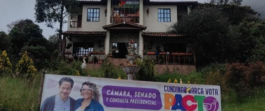 Pacto Histórico denunció hurto de una valla en Choachí, Cundinamarca.