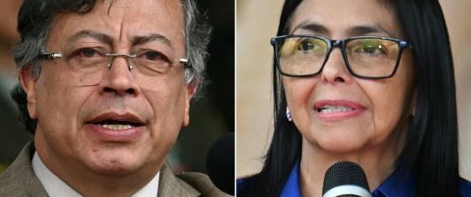 Reunión entre Petro y Delcy. / Foto: AFP.