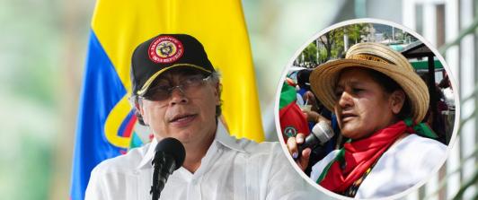 Petro rechaza racismo contra Aida Quilcué. / Fotos: Presidencia y AFP.