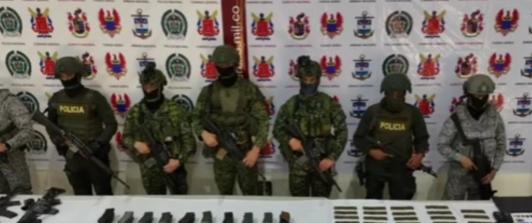 Material de guerra incautado. / Foto: Ejército.