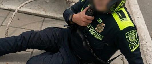 Policía herido tras accidente en Autonorte. / Foto: Captura de video.