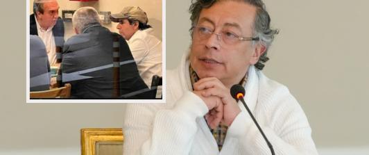 Petro sobre foto de Alejandro Char con Luis Alfredo Ramos. / Fotos: Presidencia y X de Jorge Gómez Pinilla.