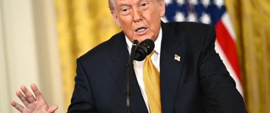 Trump sobre el estrecho de Ormuz. / Foto: AFP.