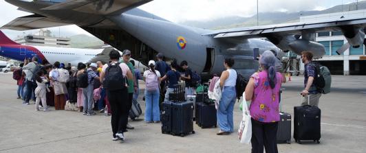 Colombianos repatriados desde Venezuela tras los terremotos