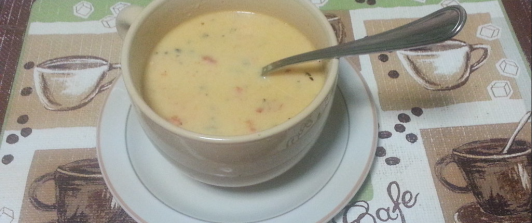 tasa con crema de pollo 