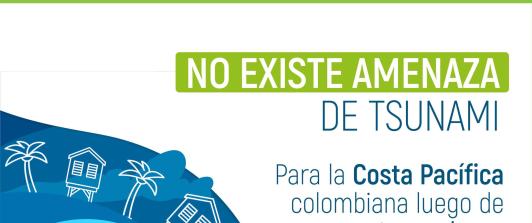 No hay amenaza de tsunami para Colombia tras terremoto de 7,7 en Indonesia