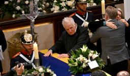 Honras fúnebres a Miguel Uribe Turbay.