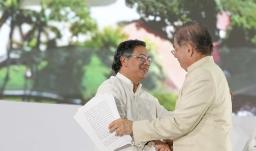 Presidente Petro con el presidente de la Corte Suprema de Justicia.