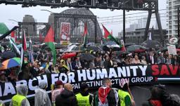 Movilización por Franja de Gaza en Australia. / Foto: AFP.