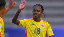 Linda Caicedo con la Selección Colombia. / Foto: AFP.