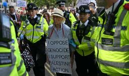 Manifestante en Londres.