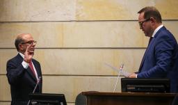 Carlos Camargo, nuevo magistrado de la Corte Constitucional, durante su discurso ante el Senado