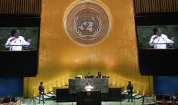 Presidente Petro durante su discurso ante la Asamblea General de la ONU