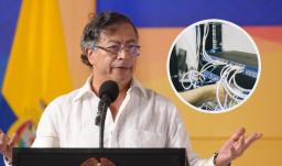 Petro sobre la fibra óptica en el país. / Fotos: Presidencia y Pixabay.