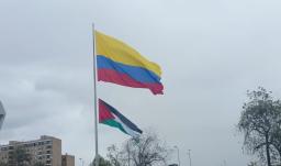 Bandera de Palestina en RTVC. / Foto: RTVC.