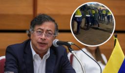 Petro sobre agresiones a manifestantes en Medellín. / Fotos: Presidencia y captura de videos.