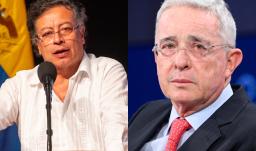Petro sobre Uribe Vélez. / Fotos: AFP.