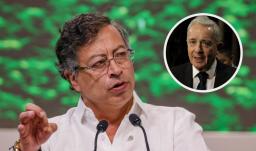 Presidente Petro sobre propuestas de Uribe. / Fotos: Presidencia y AFP. 