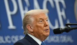 El presidente de Estados Unidos, Donald Trump, habla durante la ceremonia de firma de un acuerdo de paz con el presidente de Ruanda, Paul Kagame, y el presidente de la República Democrática del Congo, Félix Tshisekedi, en el Instituto Estadounidense de la Paz, en Washington D. C.