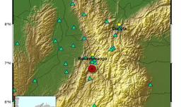 El Servicio Geológico reportó un sismo de magnitud 5.8 con epicentro en Los Santos, Santander, a las 3:27 a.m.