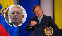 Petro le responde a Uribe. / Fotos: Presidencia y AFP.