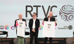 Iván Mejía y Tato Sanint en RTVC. / Foto: Pablo Pulido - RTVC.