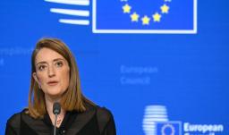 La presidenta del Parlamento Europeo, Roberta Metsola. Foto: AFP.