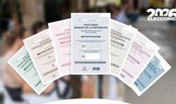 Fotografía de reverso de tarjetones electorales de la Registraduría Nacional