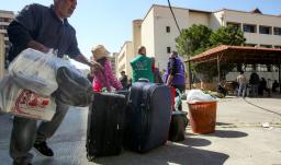 Desplazamiento en el sur del Líbano. / Foto: AFP.
