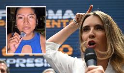 Isabell Sánchez le responde a Paloma Valencia. / Fotos: AFP y video en redes sociales.