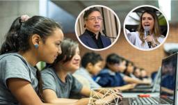 Petro sobre bonos escolares de Paloma Valencia. / Fotos: Alcaldía de Bogotá, AFP y Presidencia.