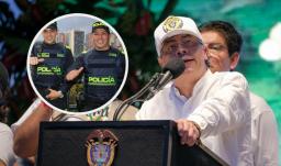 Petro sobre ascenso de más 17.000 patrulleros. / Fotos: Policía Nacional y Presidencia.