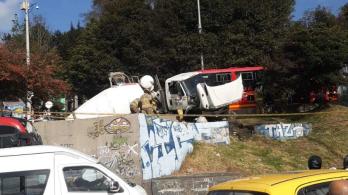 Accidente en troncal de Transmilenio de la Avenida Suba, en Bogotá.