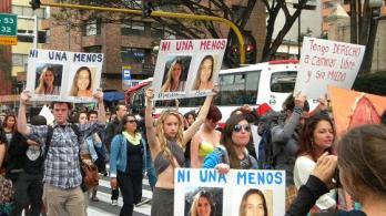 Marcha en contra del feminicidio en Bogotá.