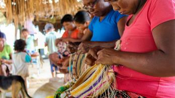 Mujeres tejedoras sikuani