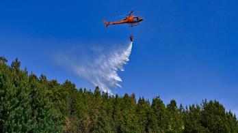 Intentos por controlar incendio forestal en Nemocón, Colombia.