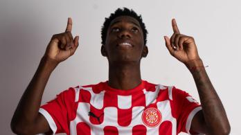 Yáser Asprilla en la jornada de Champions League. / Foto: X Girona.