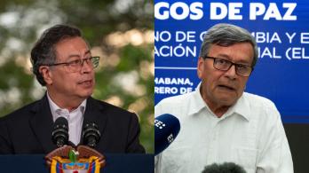 Petro le responde a Pablo Beltrán en diálogos de la paz. / Fotos: Presidencia y AFP.