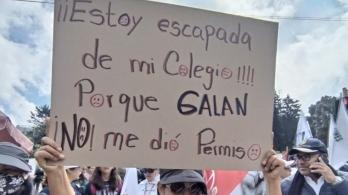 Docentes se unieron al 18 de marzo en Bogotá. / Foto: RTVC.