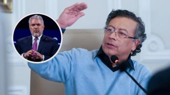 Petro denuncia déficit del pasado gobierno de Duque. / Fotos: AFP y Presidencia de la República.