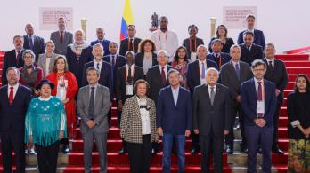 Toma de acciones tras cumbre por Palestina en Bogotá. / Foto: Presidencia.