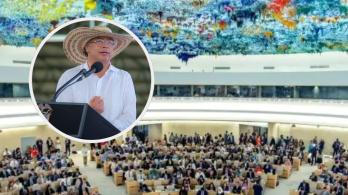 Presidente Petro sobre adopción de resolución de la ONU. / Fotos: ONU y Presidencia.