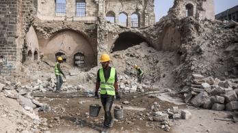 Reconstrucción de Palacio del Pachá en Gaza. / Foto: AFP.