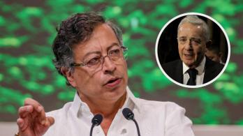 Presidente Petro sobre propuestas de Uribe. / Fotos: Presidencia y AFP. 