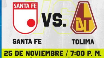 Santa Fe vs. Tolima. / Foto: RTVC.