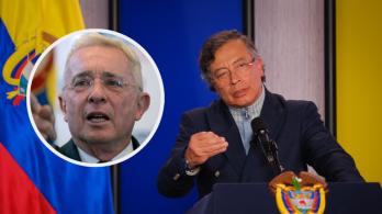 Petro le responde a Uribe. / Fotos: Presidencia y AFP.