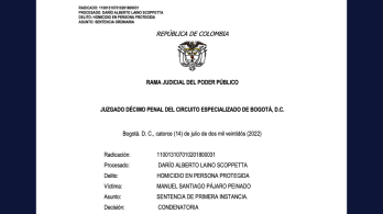 Condena de 30 años contra Darío Laíno Scopetta por doble homicidio.