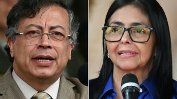 Reunión entre Petro y Delcy. / Foto: AFP.